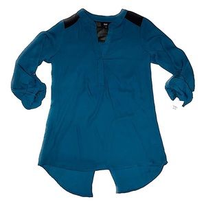 Mossimo Teal & Black Blouse